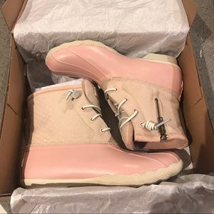 rose dust sperry boots